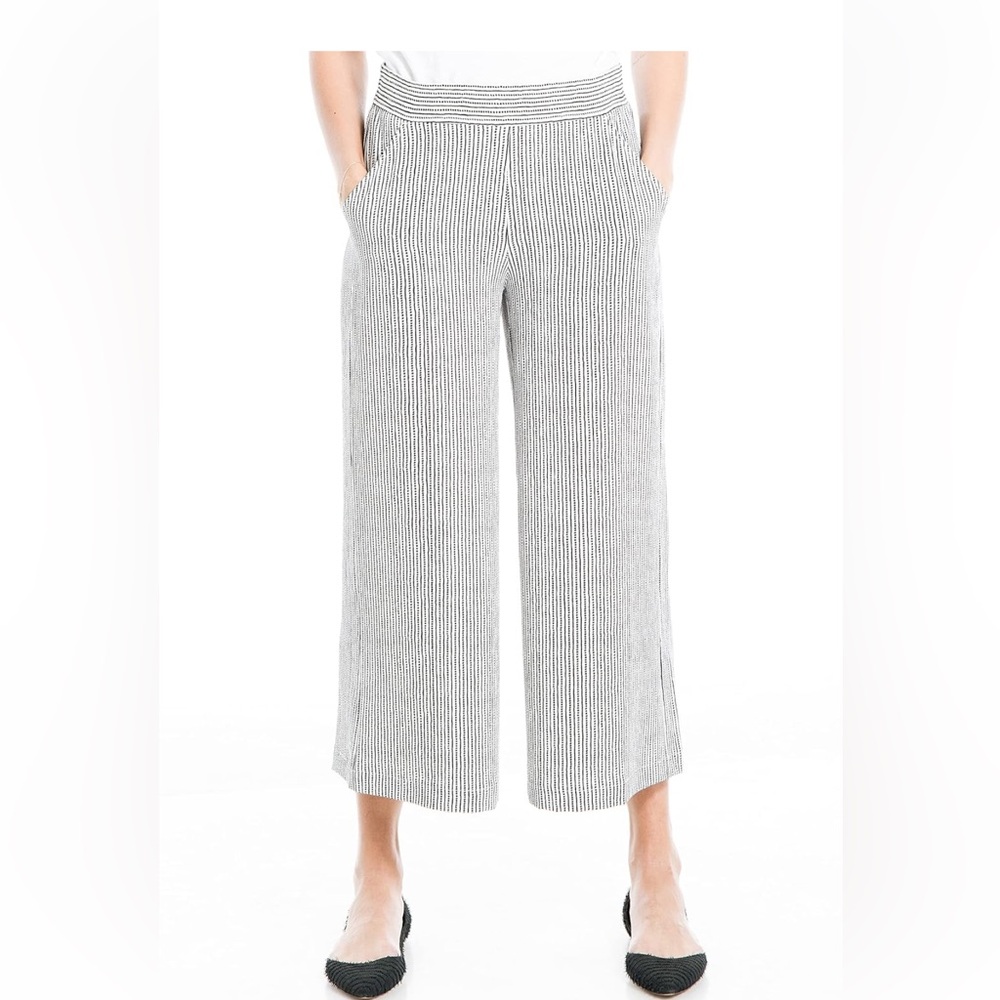 Max Studio Monochrome Striped cropped Wide-Leg Pants